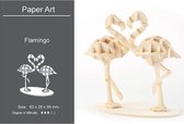 Houten dieren 3D puzzel - Puzzel - 3D – Zelf in elkaar zetten - Speelgoed bouwpakket 6.2 x 2.8 x 5.9 cm - Flamingo