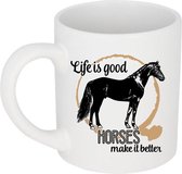 Bedrukte beker Paard - Live is good horses make it better Koffie mug  - Thee mok Geschenk -verjaardag