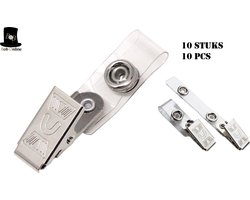 Bob Online ™ - 10 Stuks Bretel Clip Badgehouder voor Pasjes – ID Badgehouder Krokodil Clip – ID Kaarthouder Bandje – Badgehouder Riemclip – ID Badge Holder Suspender Clip – Crocodile Clip for ID Badgehouder – Alligator Sluiting Clip