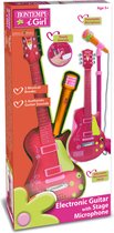 Bontempi Spa Elektronische Rockgitaar - Speelgoedinstrument - Met Microfoon - Roze