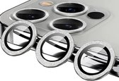 Iphone 13 pro max - camera lens - Lens beschermer - Glitter - Zilver - Telefoon accessoires