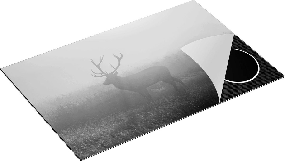 Chefcare Inductie Beschermer Hert tijdens de Mist - Zwart Wit - 81x52 cm - Afdekplaat Inductie - Kookplaat Beschermer - Inductie Mat