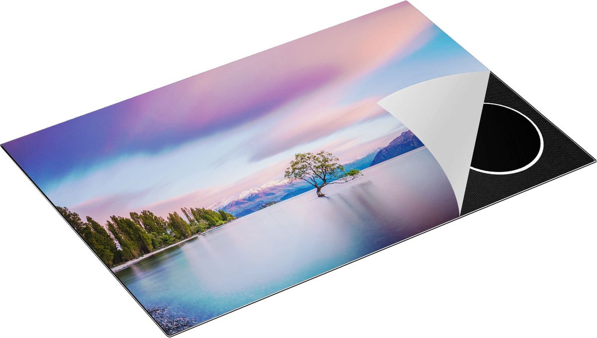 Chefcare Inductie Beschermer Wanaka Boom in het Water bij Zonsopgang - 81,6x52,7 cm - Afdekplaat Inductie - Kookplaat Beschermer - Inductie Mat
