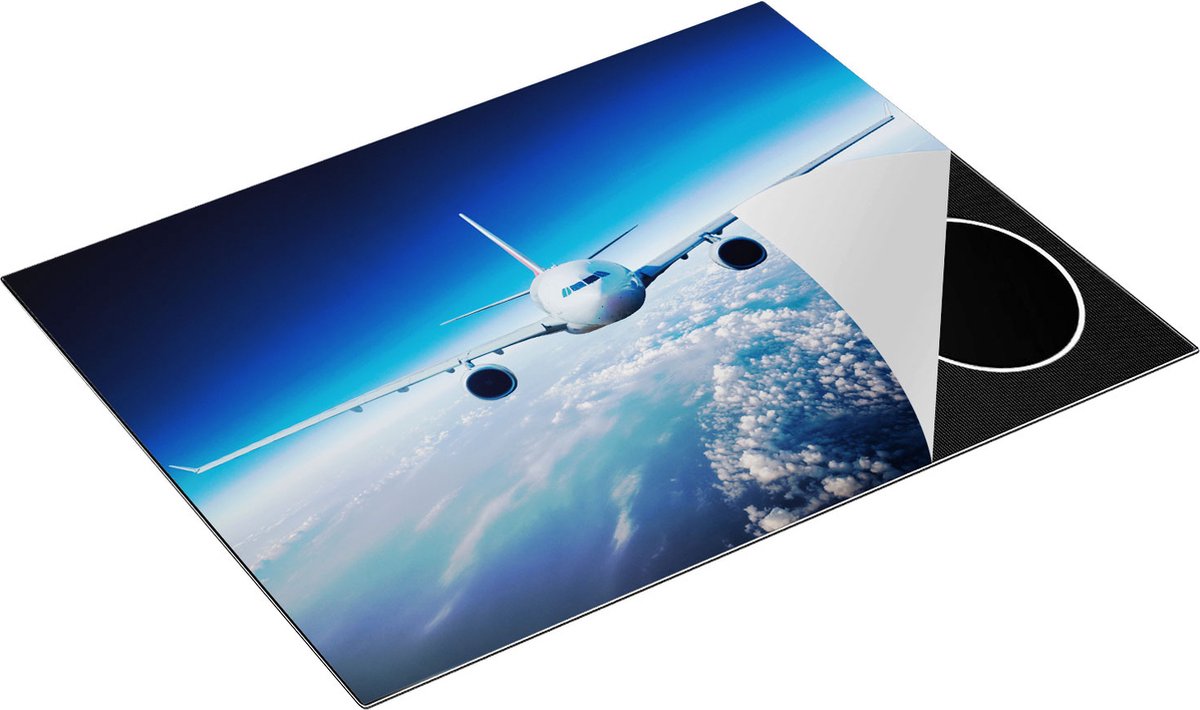 Chefcare Inductie Beschermer Vliegtuig in de Wolken - 77x59 cm - Afdekplaat Inductie - Kookplaat Beschermer - Inductie Mat