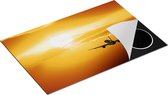 Chefcare Inductie Beschermer Vliegtuig bij Zonsondergang - 81,6x52,7 cm - Afdekplaat Inductie - Kookplaat Beschermer - Inductie Mat