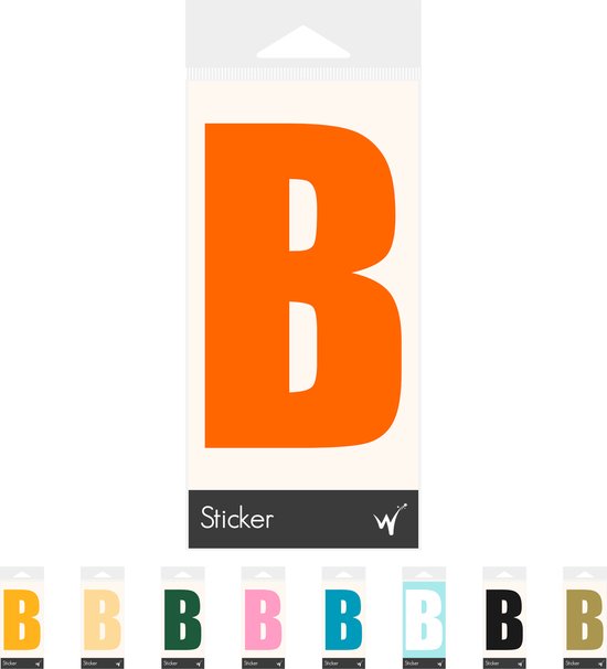 Container Sticker Huisnummer - Letter B Lettersticker - Kliko Sticker - Deursticker - Weerbestendig - 10 x 6 cm - Oranje