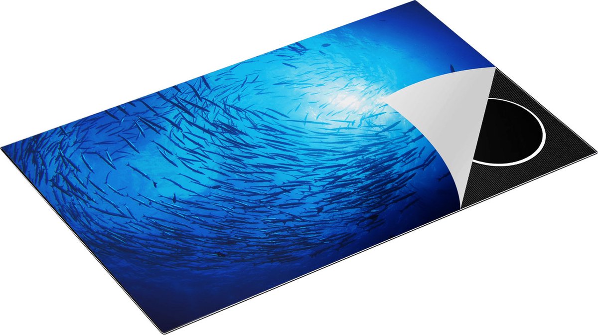 Chefcare Inductie Beschermer Zwerm Vissen in de Oceaan - 85x50 cm - Afdekplaat Inductie - Kookplaat Beschermer - Inductie Mat