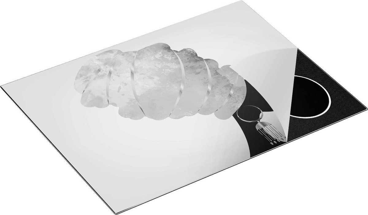 Chefcare Inductie Beschermer Afrikaanse Vrouw met Gouden Tulband - Zwart Wit - 70x55 cm - Afdekplaat Inductie - Kookplaat Beschermer - Inductie Mat