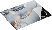 Chefcare Inductie Beschermer Abstracte Kunst Grijs Marmer - 71x52 cm - Afdekplaat Inductie - Kookplaat Beschermer - Inductie Mat