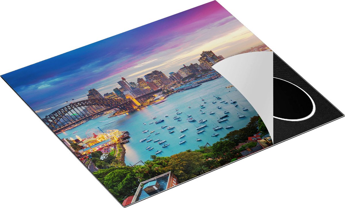 Chefcare Inductie Beschermer Sydney Harbour Bridge in de Avond - 57,6x51,6 cm - Afdekplaat Inductie - Kookplaat Beschermer - Inductie Mat