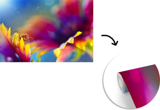 Behang - Fotobehang Mier - Bloemen - Regenboog - Breedte 390 cm x hoogte 260 cm