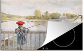 KitchenYeah® Inductie beschermer 81.6x52.7 cm - Lisbeth fishing - Carl Larsson - Kookplaataccessoires - Afdekplaat voor kookplaat - Inductiebeschermer - Inductiemat - Inductieplaat mat