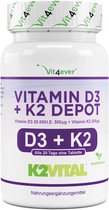 Vitamine D3 20.000 IU/IE (500 mcg) + Vitamine K2 200 mcg - 180 tabletten | Vit4ever