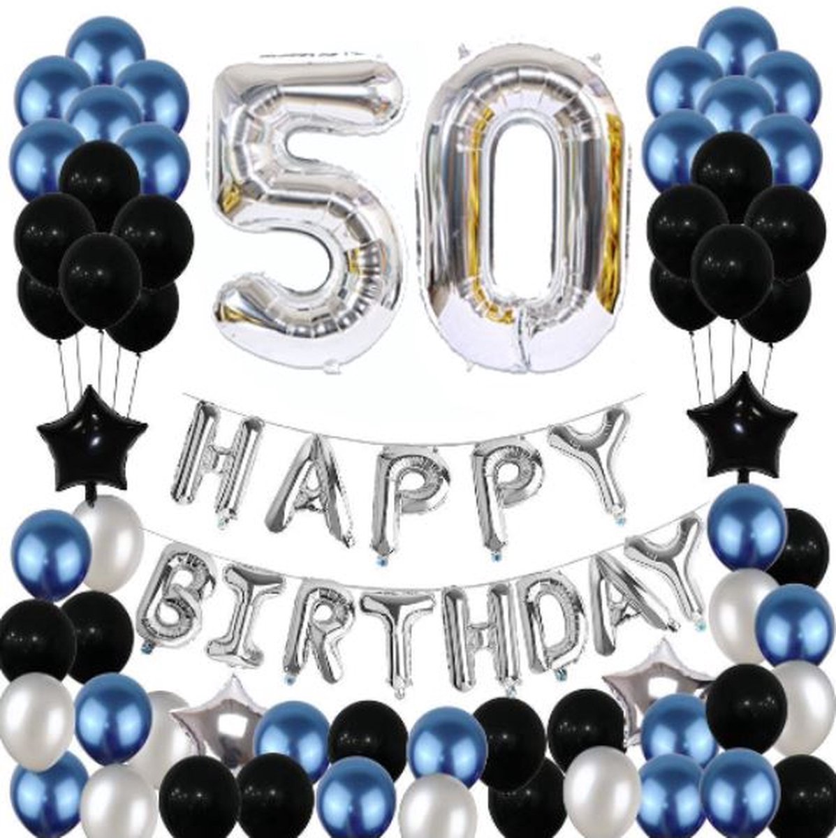 Fissaly® 50 Ans Sarah & Abraham Anniversaire Décoration Embellissement -  Ballons 