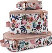 Itzy Ritzy Pack Like a Boss™ - Packing Cubes - Bagage Organizers - Blush Bloemen