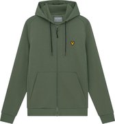 Lyle & scott fly fleece full-zip hoodie in de kleur groen.