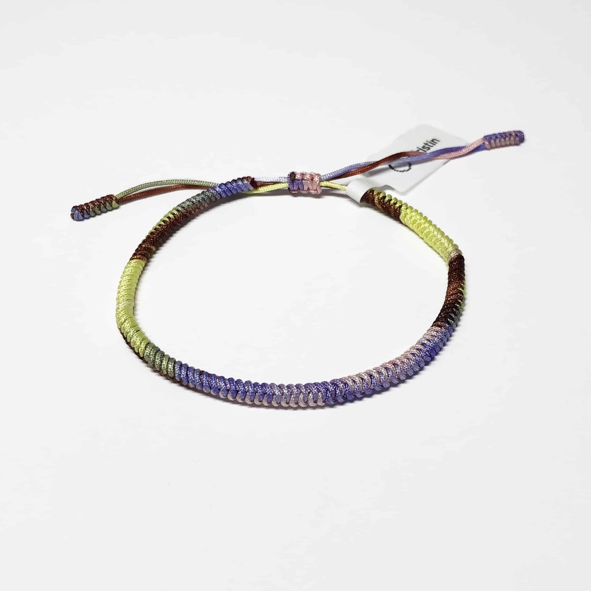 Wristin - Tibetaanse armband verloop lila/roze/groen