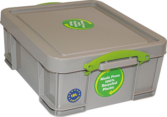 Really Useful Box opbergdoos 35 liter, gerecycleerd - grijs - 1 stuk - Really Useful Box