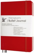 Hieroglyphs Bullet Journal - A5 notitieboek - 100 grams papier - notitie boek schrift harde kaft - met Handleiding en Inspiratie - Nederlands - vermiljoen rood