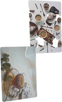 Placemats dubbelzijdig ' Ontbijt / Thee / Koffie ' opdruk - Set van 4 - Multicolor - 44 x 29 cm - Placemat - Eten - Kunststof