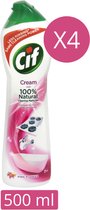 CIF - Cream Pink Flower - 4 x 500 ml - Schuurmiddel - Voordeelverpakking