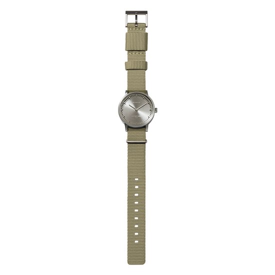 LEFF amsterdam - T32 - Horloge - Nylon - Staal/Zandkleurig - Ø 32mm