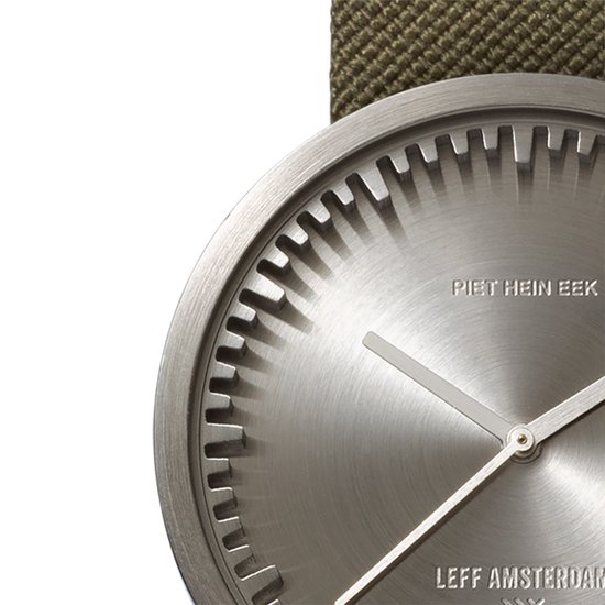 LEFF amsterdam - D42 - Horloge - Cordura - Staal/Groen - Ø 42mm