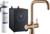 3in1 Multi -Tap kokend water kraan & 3M waterfilter - L-uitloop- Copper Gold