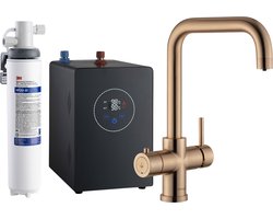 3in1 Multi -Tap Filtrete kokend water kraan & 3M waterfilter - L-uitloop- Copper Gold