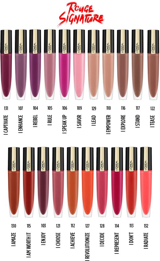 L'Oréal Paris Rouge Signature Lippenstift - 131 I Captivate – Paars – Matte Vloeibare Lipstick