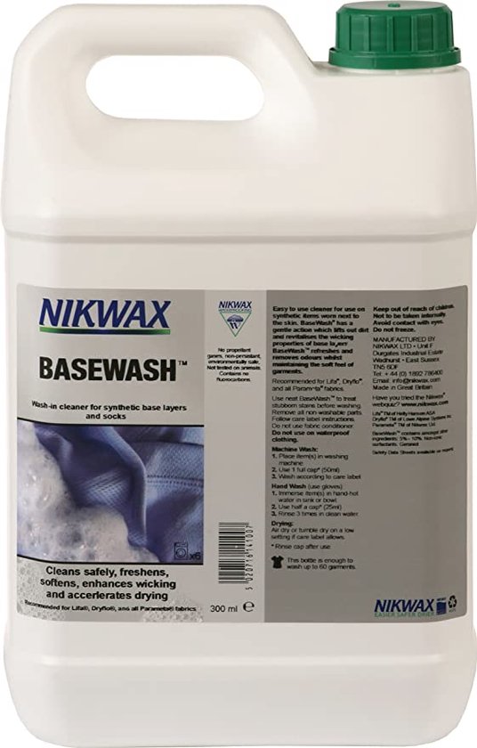Nikwax Basewash -  impregneermiddel - wasmiddel - 5 liter