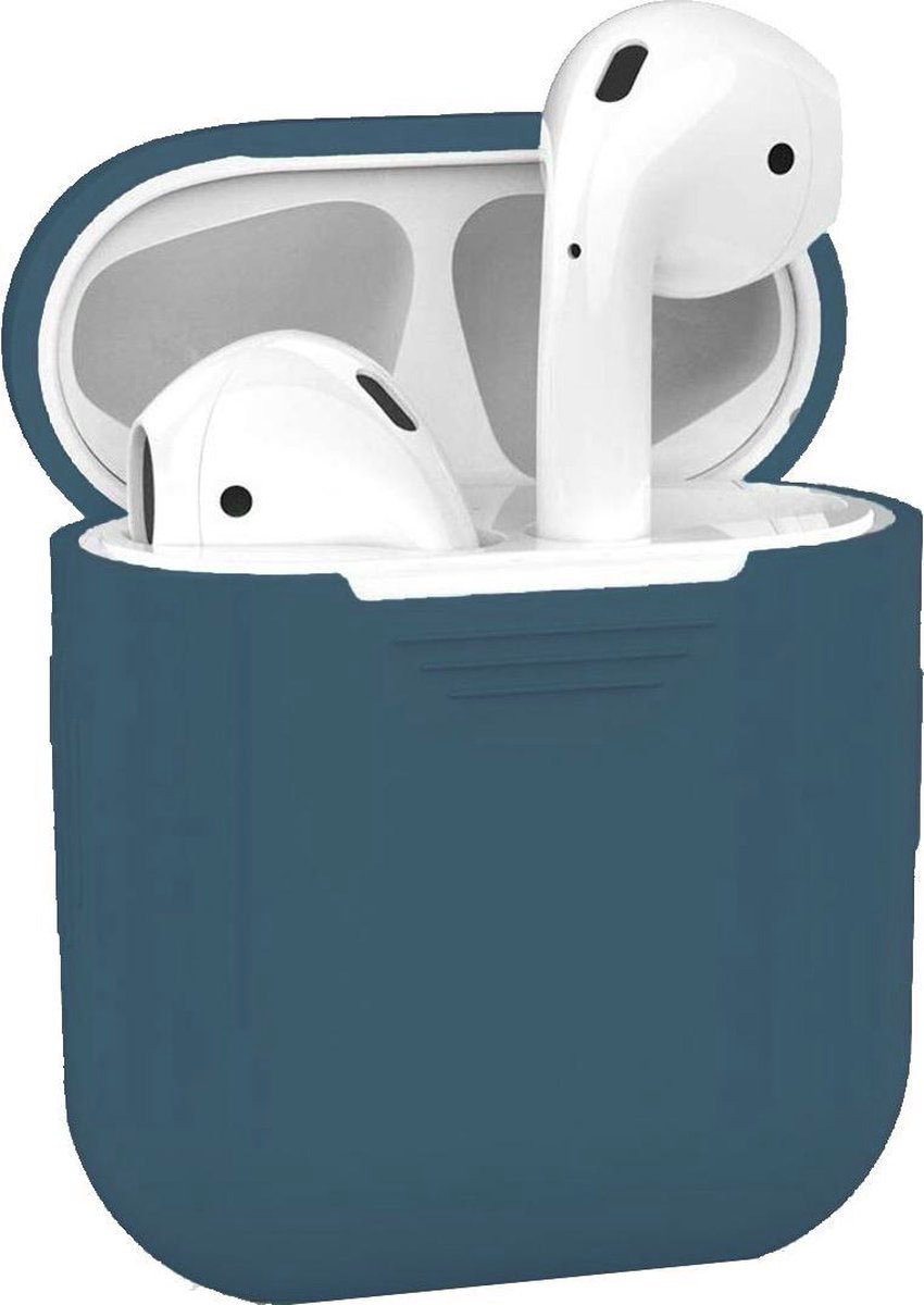 DW4Trading Siliconen Case Blauwgrijs - Cover - Hoesje - Geschikt voor Apple Airpods 1 en 2