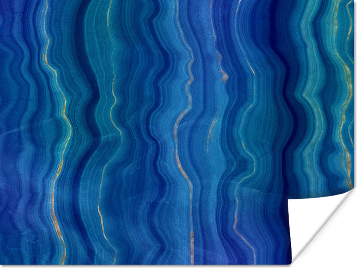 Poster Agaat geode - Edelstenen - Blauw - 40x30 cm
