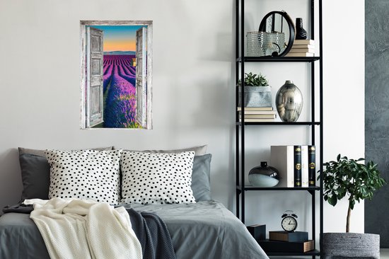 Affiche Lavande - Été - Vue à travers - Fleurs - 60x90 cm