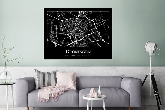 Affiche Groningue - Plan d'étage - Carte - Plan de la ville - 120x90 cm