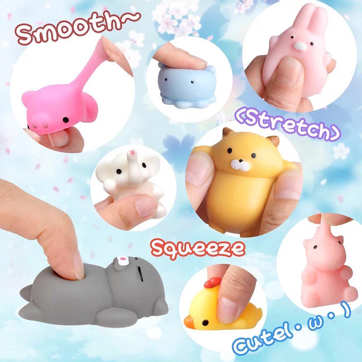Balle Anti Stress Enfant Lot De 8 Pièces Jumbo Mochi Squishy Jouet
