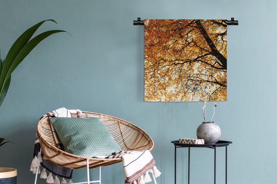 Tapisserie murale - Toile murale - Arbre - Feuilles d'automne - Saisons - Campagne - 60x60 cm - Tapisserie