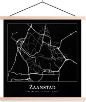 Porte-affiche avec affiche - Affiche scolaire - Carte - Carte - Zaanstad - Plan de la ville - 120x120 cm - lattes vierges