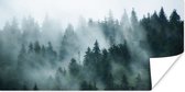Poster Brouillard - Arbres - Forêt - 160x80 cm