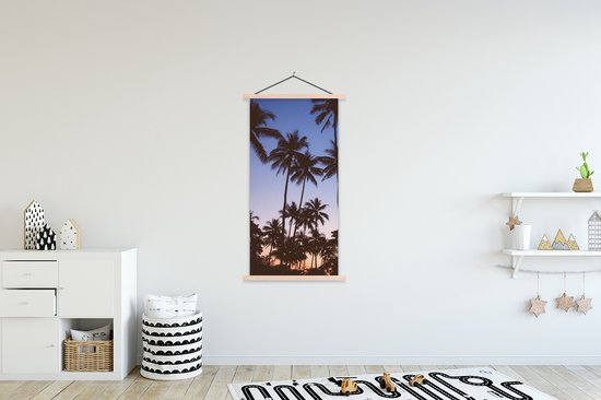 Porte-affiche avec affiche - Affiche scolaire - Palmier - Tropical - Été - Ciel - 90x180 cm - Lattes transparentes