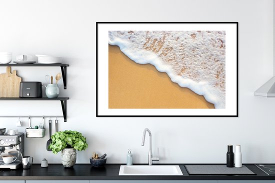 Poster in lijst - Fotolijst 120x80 cm - Posters - Strand - Water - Zee - Tropisch - Zomer - Posterlijst zwart - Decoratie - Wanddecoratie woonkamer - Muurdecoratie slaapkamer