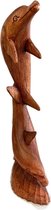 houten beeld / houten figuur / houten dolfijnen / dieren beeld / bali indonesie beeld /