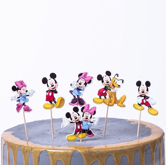 Cocktail prikker taart - 24 stuks - Disney - mickey Mouse - taart decoratie  | bol.com