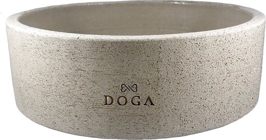 DOGA Hondenvoerbak Beton - Voerbak Hond - Beton - Grijs - Keramiek - ø 16 cm - Maat SM