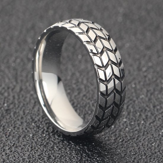 Ring heren zilver staal - Rvs ringen voor man van Mauro Vinci - met geschenkverpakking - maat 10 - Mauro Vinci
