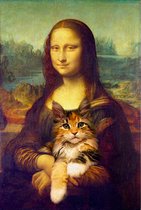 Diamond Painting - Mona Lisa met Huiskat - 40x50 cm - Volledige bedekking - Vierkante steentjes - inclusief tools