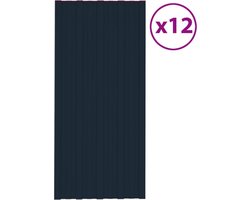 vidaXL - Dakpanelen - 12 - st - 100x45 - cm - gegalvaniseerd - staal - antraciet