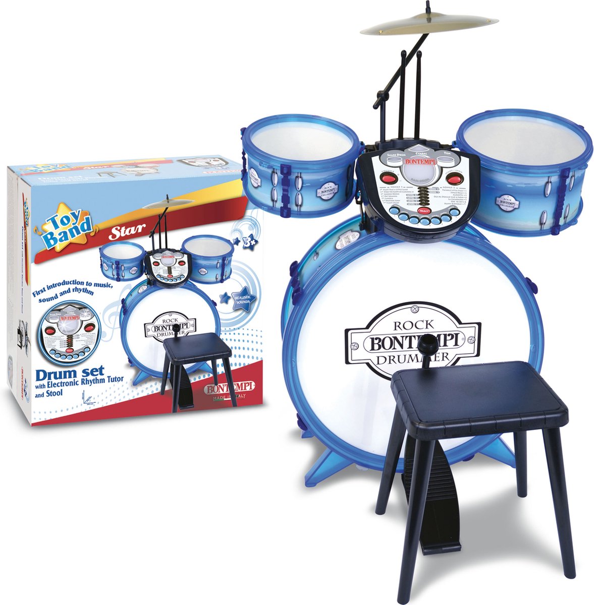 Bontempi Spa Drumstel Rockdrummer - Speelgoedinstrument