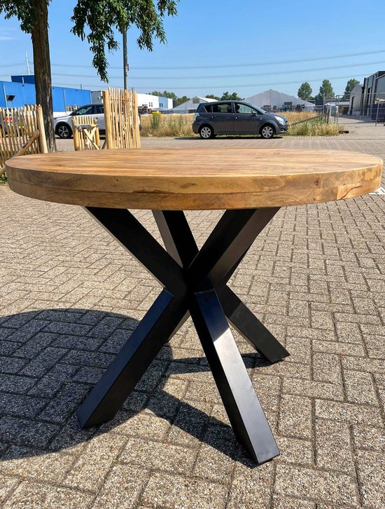Mango wood ronde tafel Ø 150 cm 2x3 cm (60 mm)