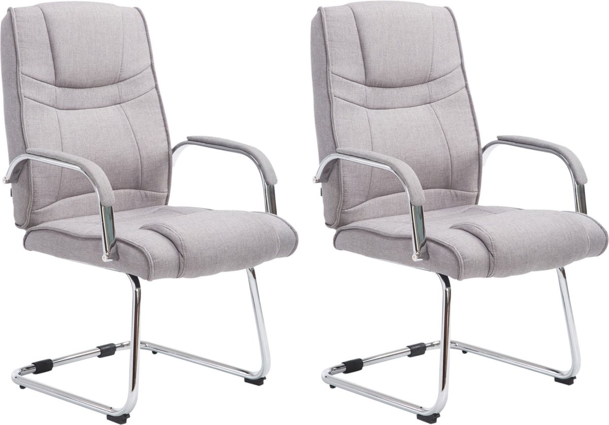 CLP Attila Set van 2 Eetkamerstoelen - Stof grijs